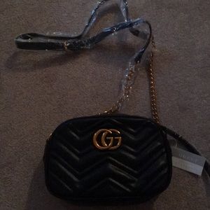 Black gg crossbody bag